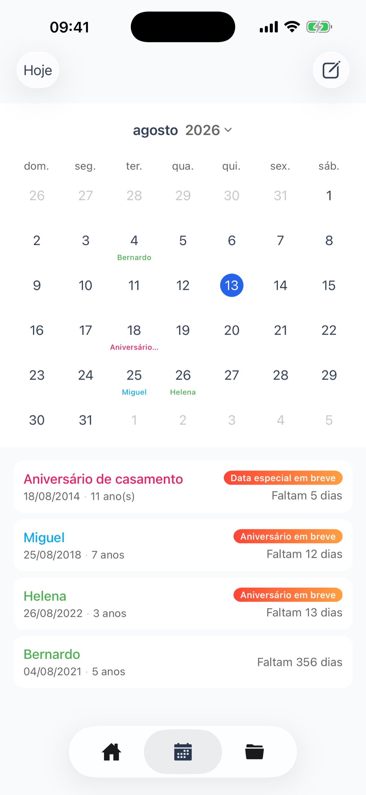 Registro de presentes - anote o que você deu e recebeu